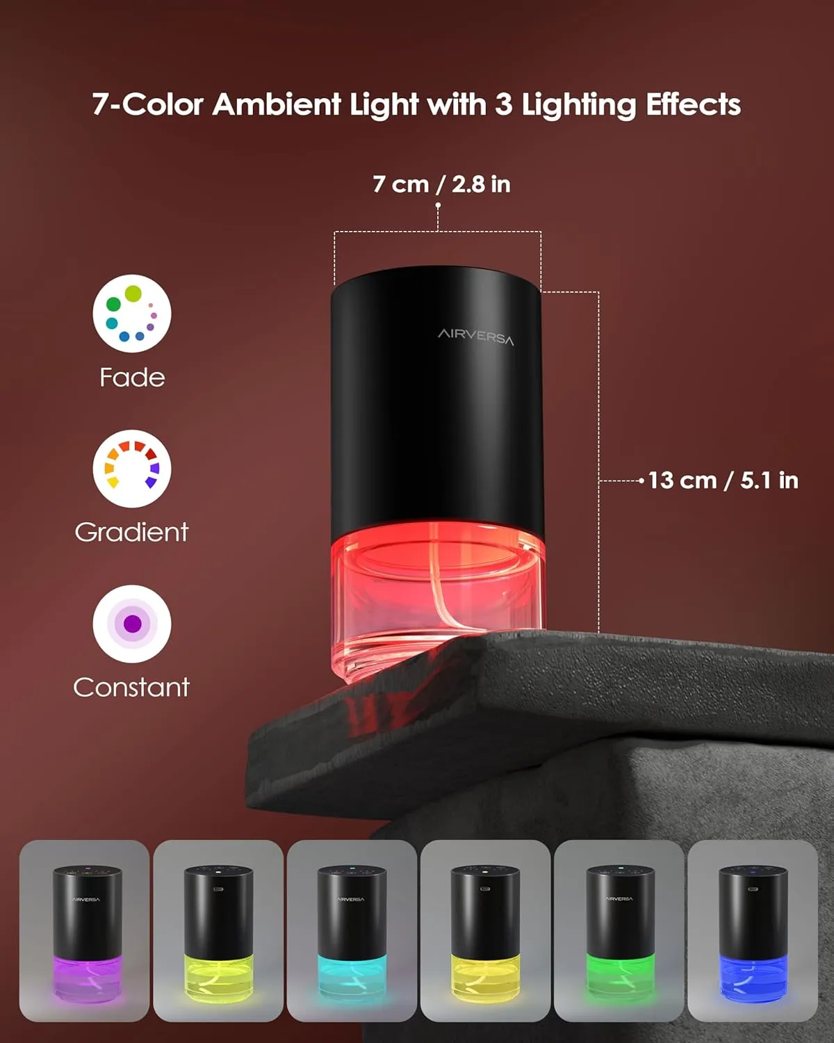 Essential Oil Diffuser Waterless Aromatherapy Diffusers for Home Large Room, Bedroom, Car, Office, Desk, Battery Operated, Small Diffuser for Pure Scent, 100mL Capacity, AN9 (Black)