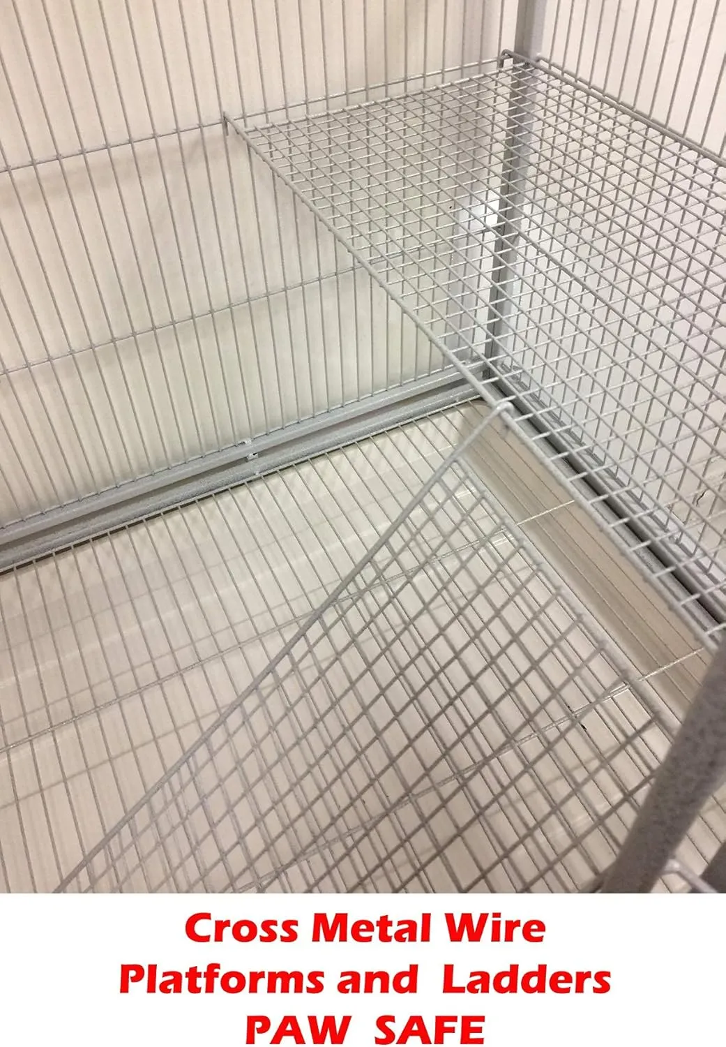 Extra Large Wrought Iron Chew-Proof 4-Levels Narrow Bar Spacing Ferret Chinchilla Squirrel Sugar Glider Rats Mices Rabbit Squirrel Hamster Cage Easy Clean Pull Out Tray with Removable Rolling Stand