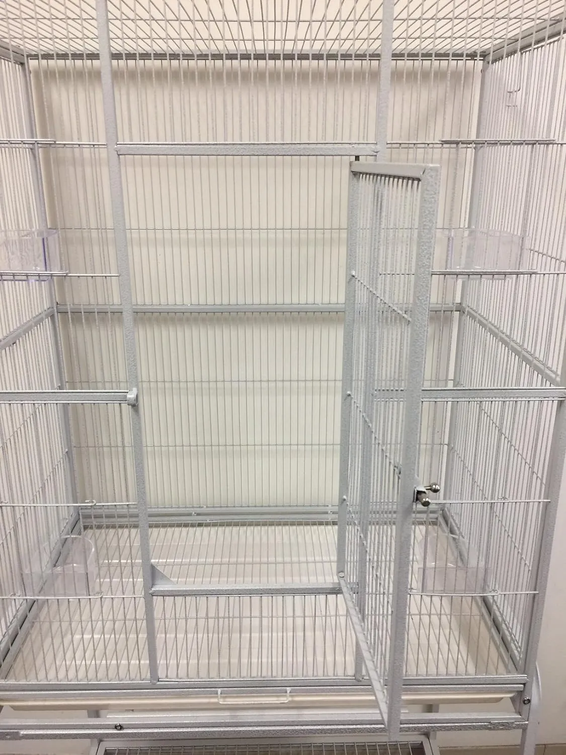 Extra Large Wrought Iron Chew-Proof 4-Levels Narrow Bar Spacing Ferret Chinchilla Squirrel Sugar Glider Rats Mices Rabbit Squirrel Hamster Cage Easy Clean Pull Out Tray with Removable Rolling Stand