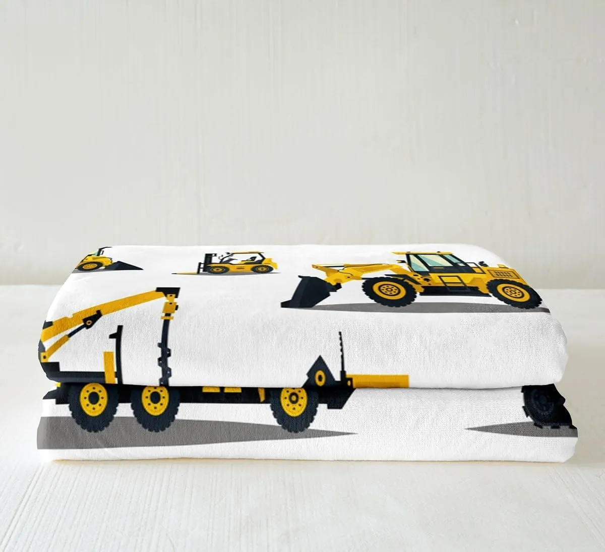 Feelyou Construction Site Fleece Throw Blanket Kids Toddler Excavator Truck Flannel Sherpa Blanket Soft Comfort Plush Blankets for Boys & Girls 60"X80"