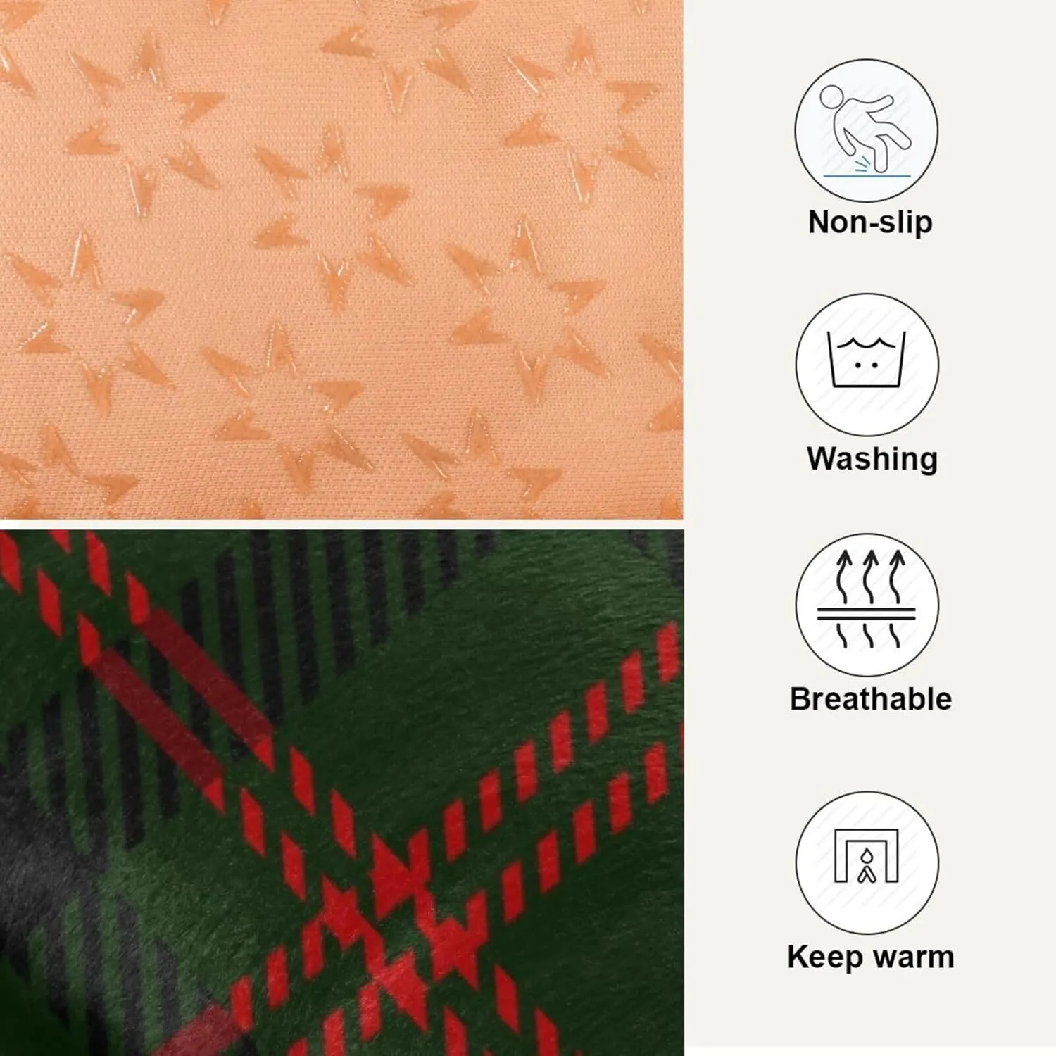 GuoChe Black Red Plaid Sleeping Beds for Dogs Cats Soft Warm Dog Mat Heated Pet Bed for Large Medium Small Pets
