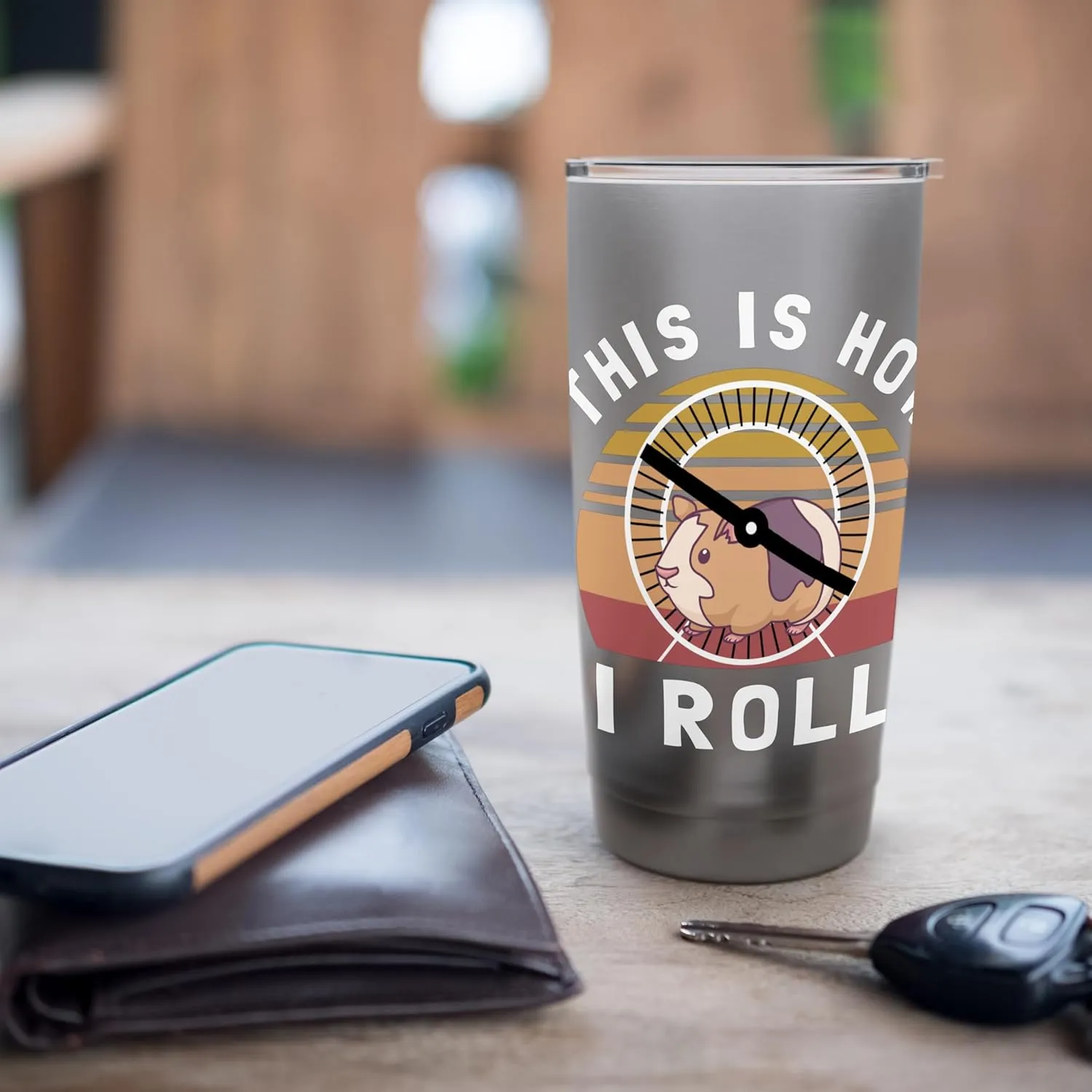 Hamster Wheel This Is How I Roll Retro Vintage Stainless Steel Insulated Tumbler
