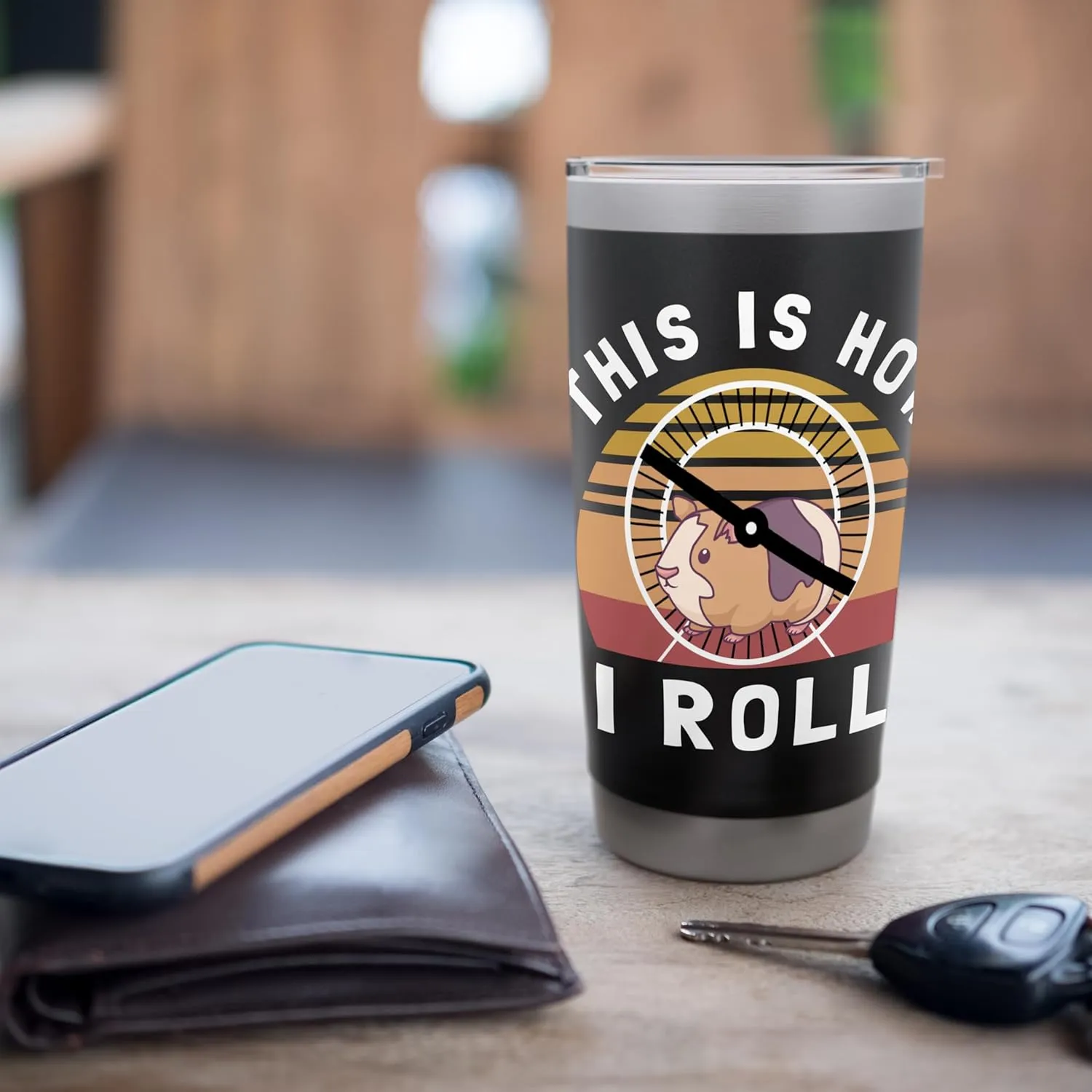 Hamster Wheel This Is How I Roll Retro Vintage Stainless Steel Insulated Tumbler