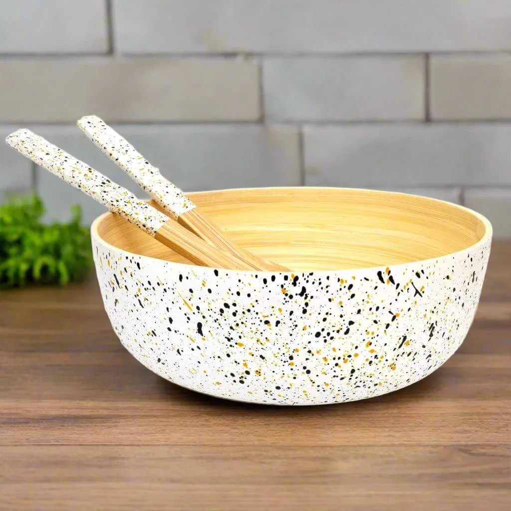 Handcrafted Extra Large Salad Bowl, Organic Bamboo, 28cm