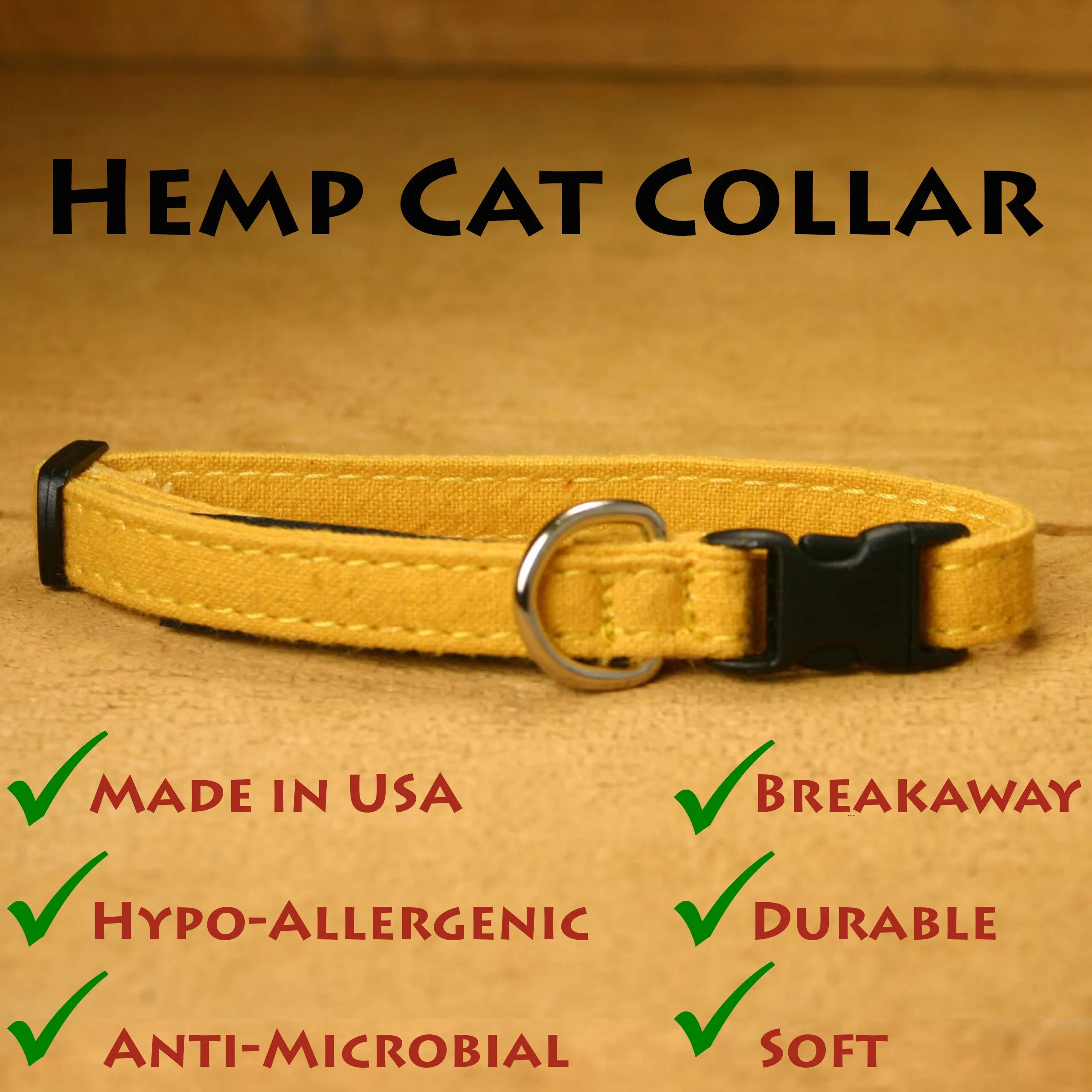 Hemp Cat Collar Marigold Hemp