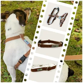Hemp Dog Harness, Collar, and Leash Set - Chocolate Brown