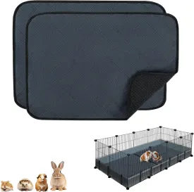 HERCOCCI Guinea Pig Cage Liners, Washable Guinea Pig Bedding Super Absorbent Guinea Pig Pee Pads Anti Slip Mat for Rabbit Hamster Rat Chinchilla (2 Pack - 19.6 x 13.7)