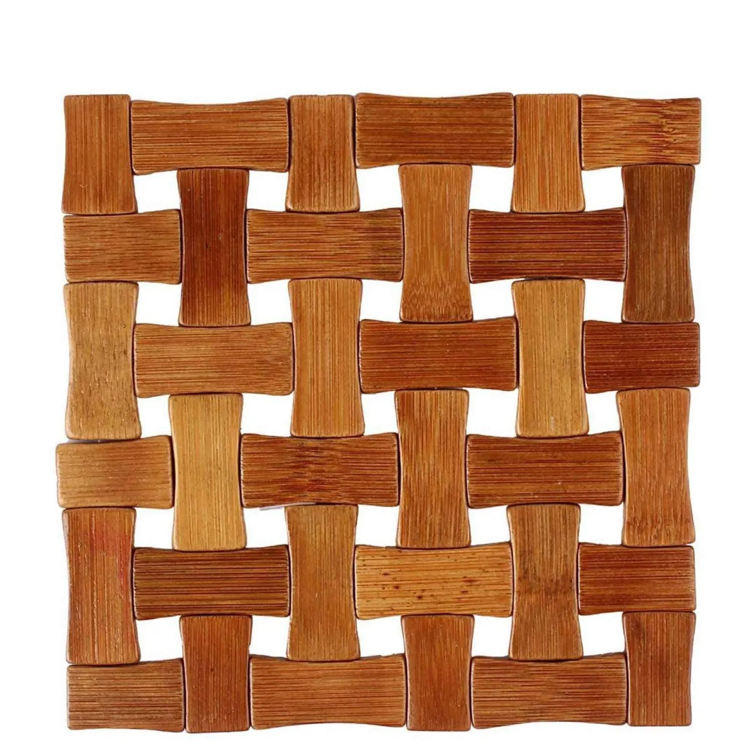 Kuber Industries 2 Pieces Bamboo Tea Coaster Set (Wooden)-CTKTC14500