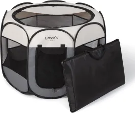 Love's cabin Pet Puppy Dog Playpen, Medium Dog Tent Crates Cage Indoor/Outdoor, Portable Playpen for Cat, Foldable Pop Up Dog Kennel Playpen with Carring Case, Removable Zipper Top, Grey