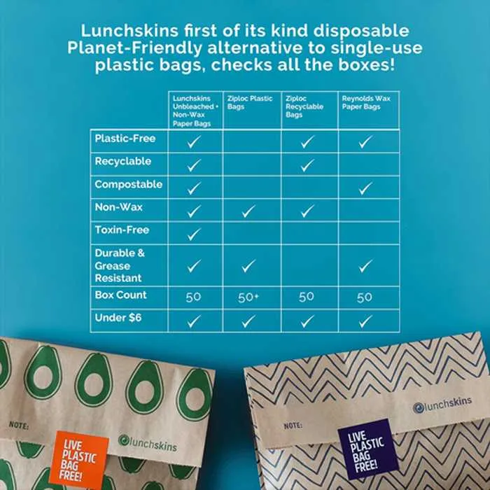 Lunchskins - Paper Sandwich Bags, 50pc | Multiple Choices