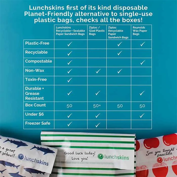 Lunchskins - Paper Sandwich Bags, 50pc | Multiple Choices