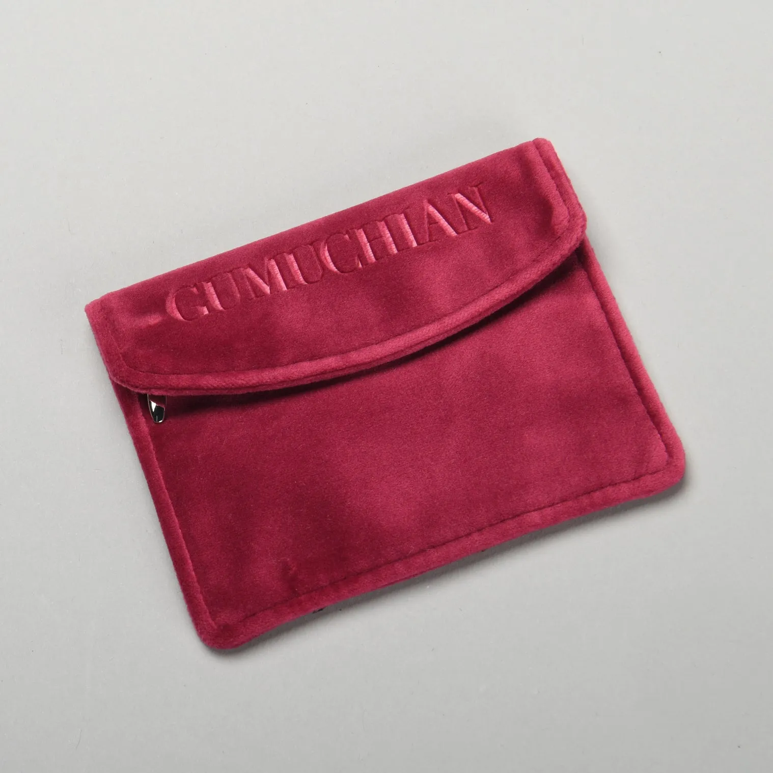 Magnetic Rounded Flap Zipper Pouch