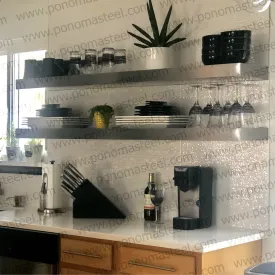 Metal shelves 88"- 92" (cm. 223.5- 233.7) made-to-order floating shelves Ponoma®