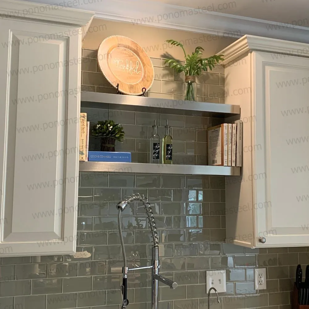Metal shelves 88"- 92" (cm. 223.5- 233.7) made-to-order floating shelves Ponoma®
