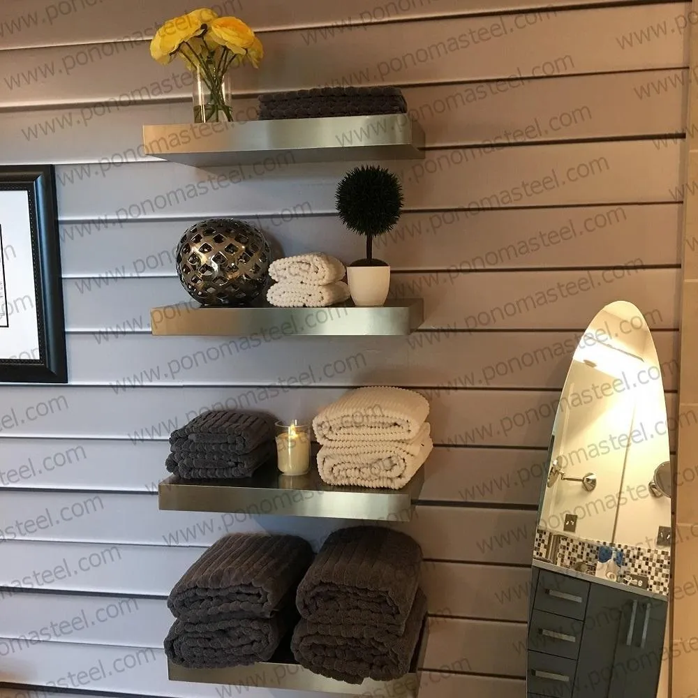 Metal shelves 88"- 92" (cm. 223.5- 233.7) made-to-order floating shelves Ponoma®