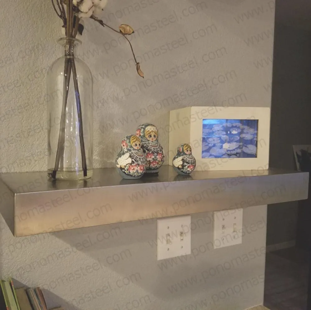 Metal shelves 88"- 92" (cm. 223.5- 233.7) made-to-order floating shelves Ponoma®