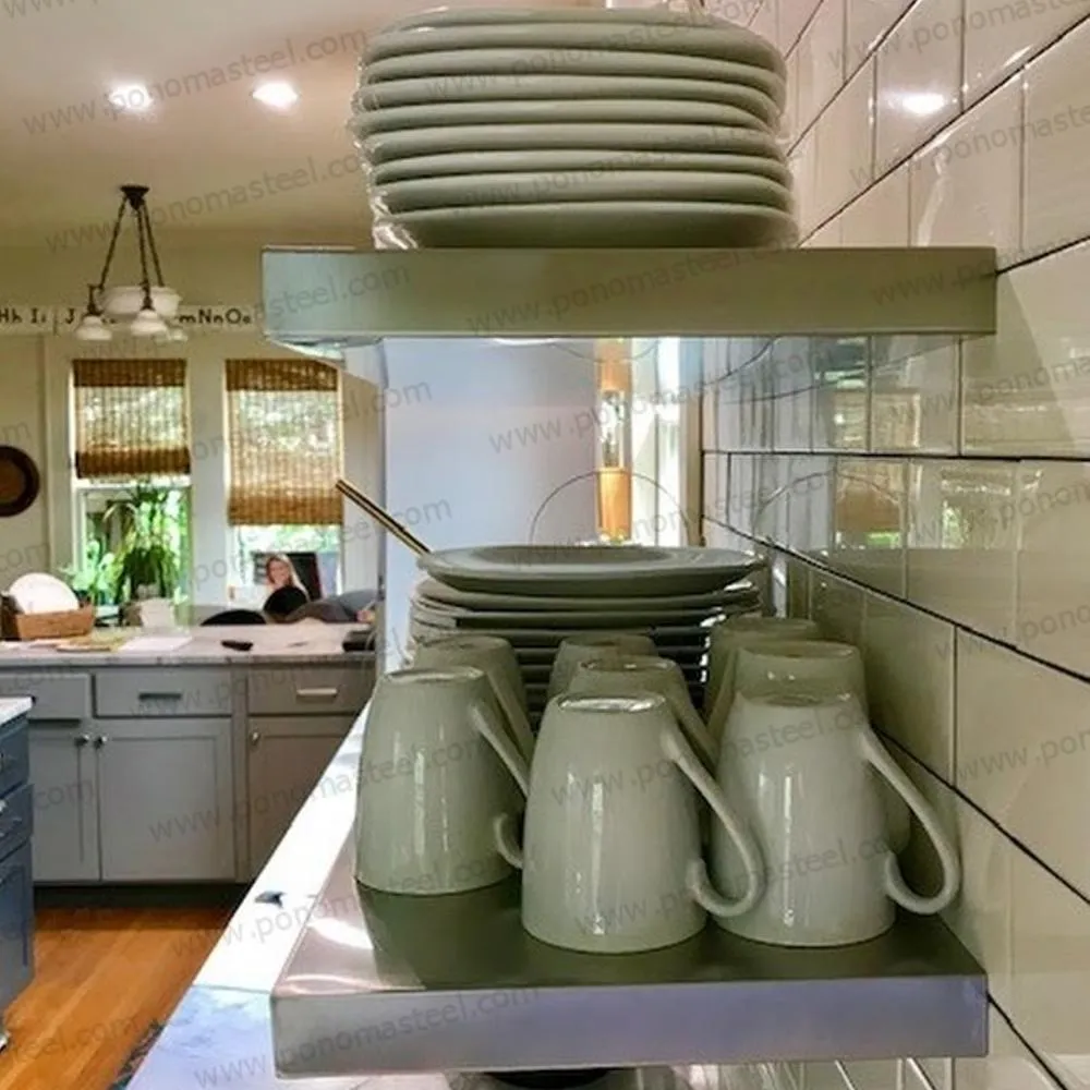 Metal shelves 88"- 92" (cm. 223.5- 233.7) made-to-order floating shelves Ponoma®