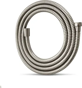 OFFO Shower Hose, Brushed Nickel 100 In Kink Free Stainless Steel Shower Hose Attachment Electroplating Handheld Shower Head Hose Flex Hoses Extension with Brass Insert & Nut for Pet Bathing Cleaning