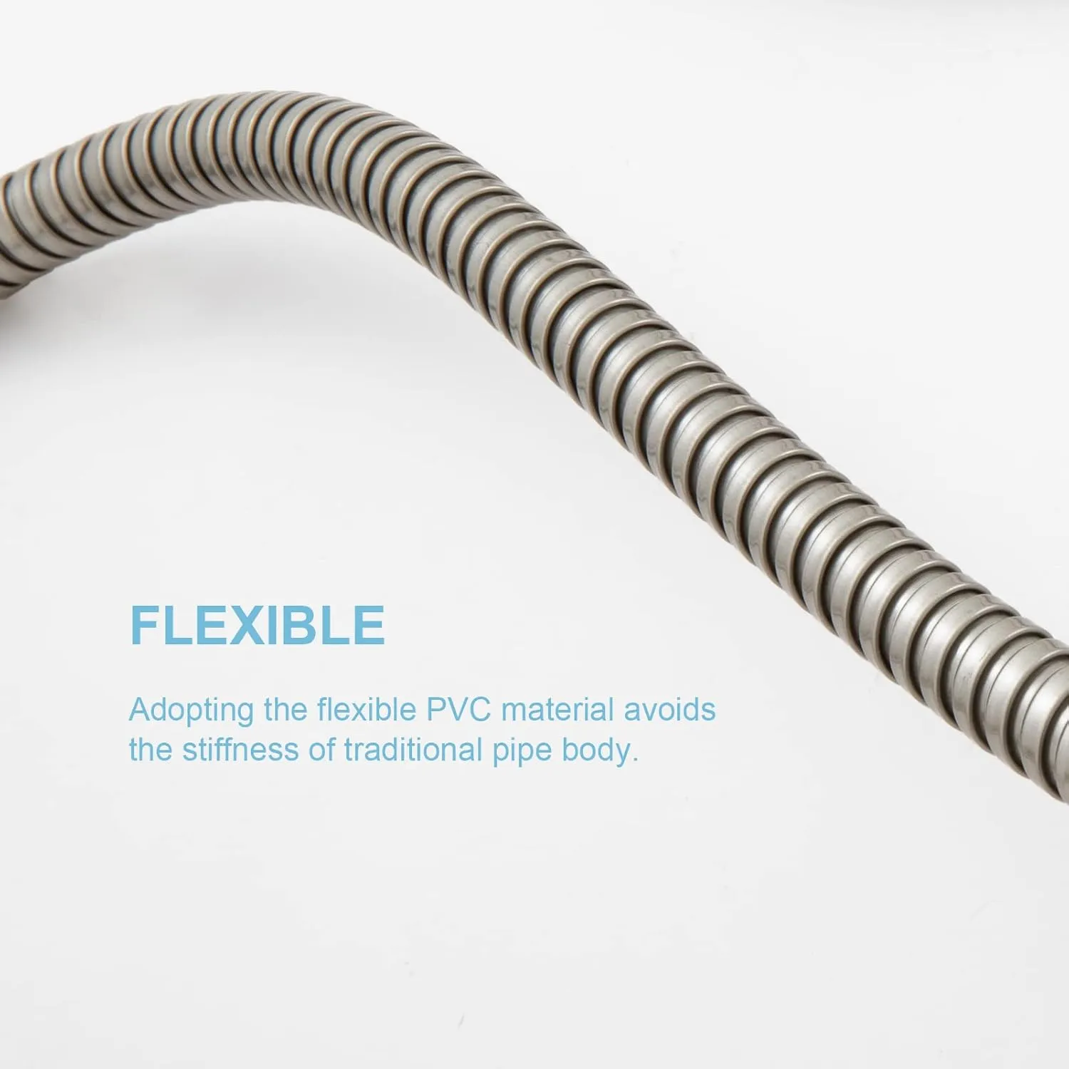 OFFO Shower Hose, Brushed Nickel 100 In Kink Free Stainless Steel Shower Hose Attachment Electroplating Handheld Shower Head Hose Flex Hoses Extension with Brass Insert & Nut for Pet Bathing Cleaning