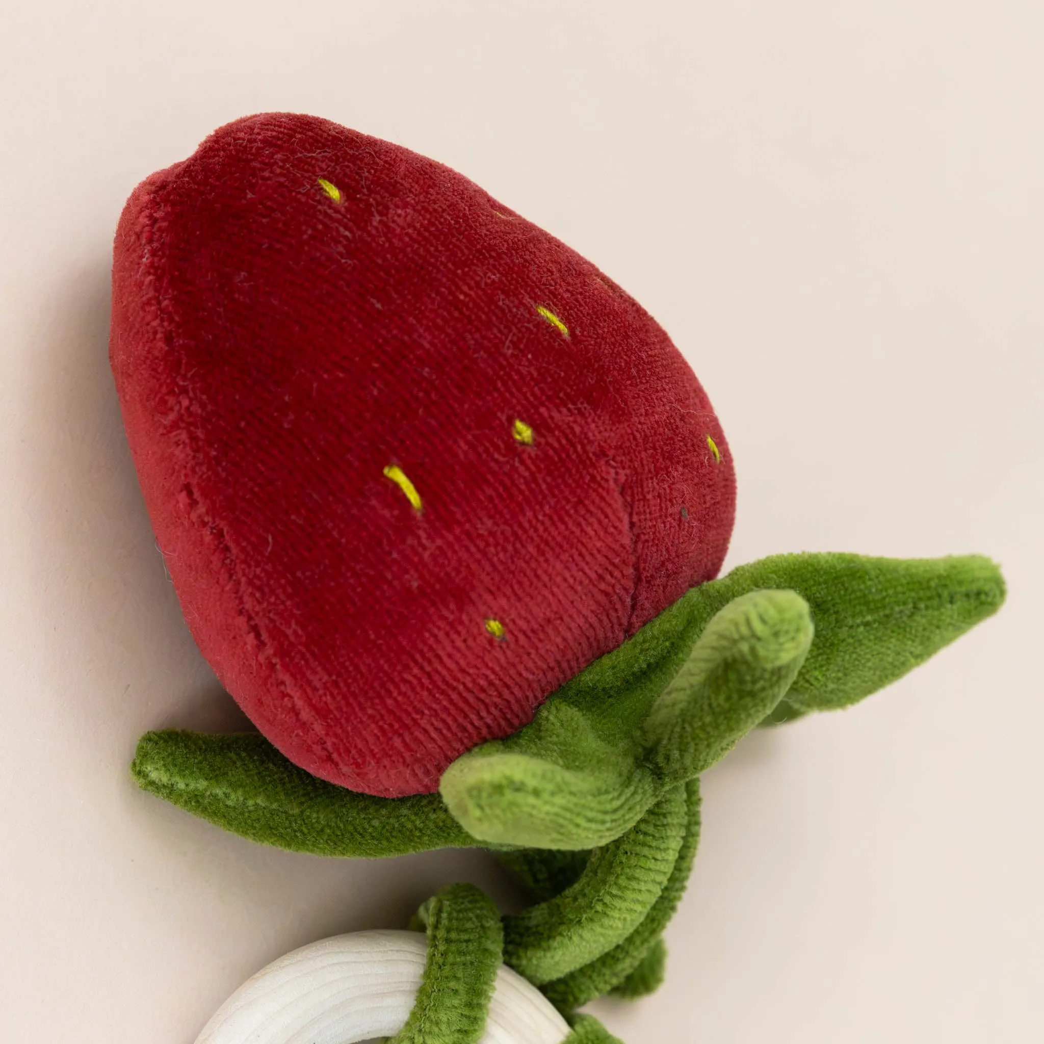 Organic Cotton Strawberry Rattle