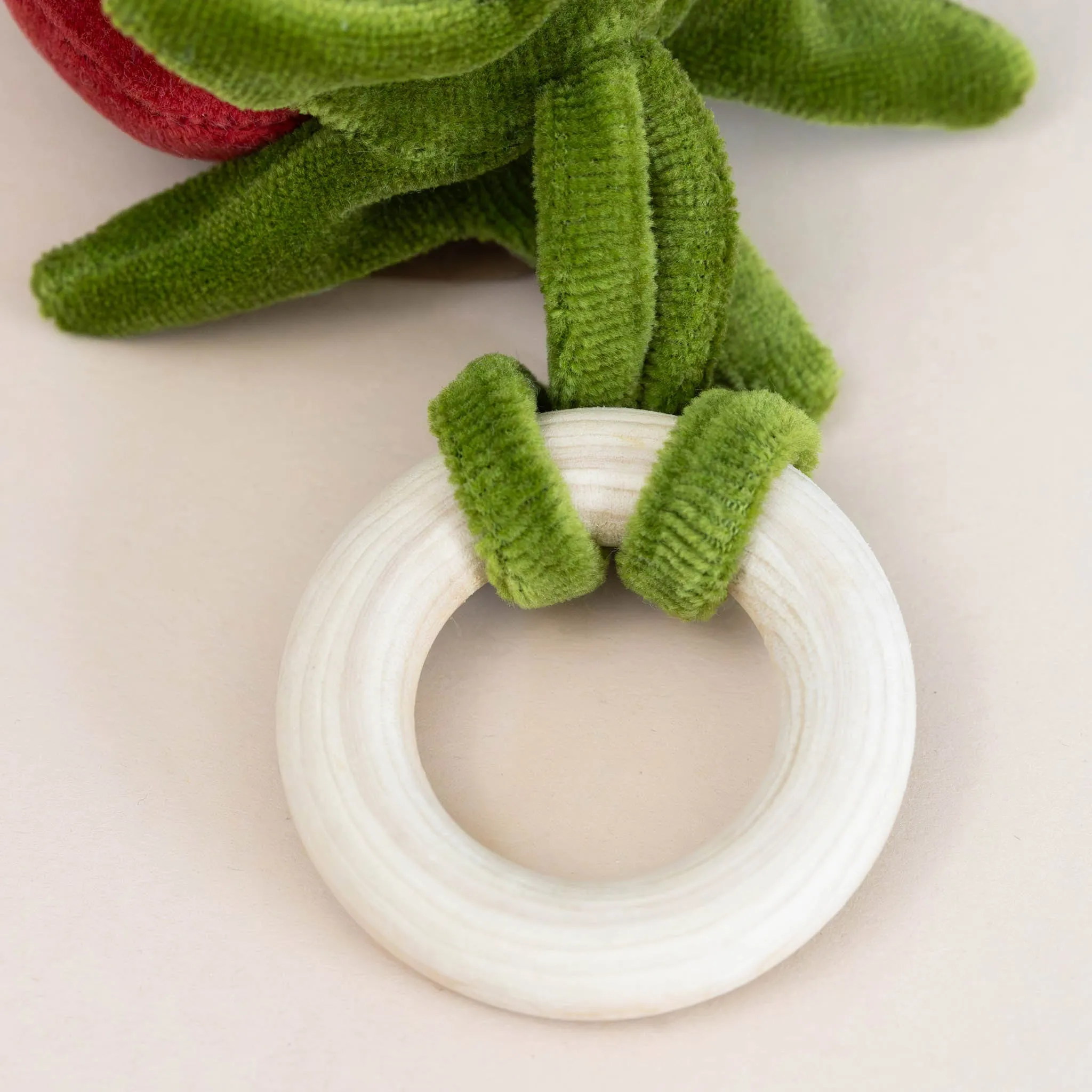 Organic Cotton Strawberry Rattle