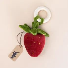 Organic Cotton Strawberry Rattle