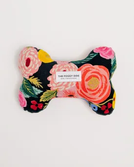 Painted Peonies Midnight Dog Squeaky Toy (FINAL SALE)