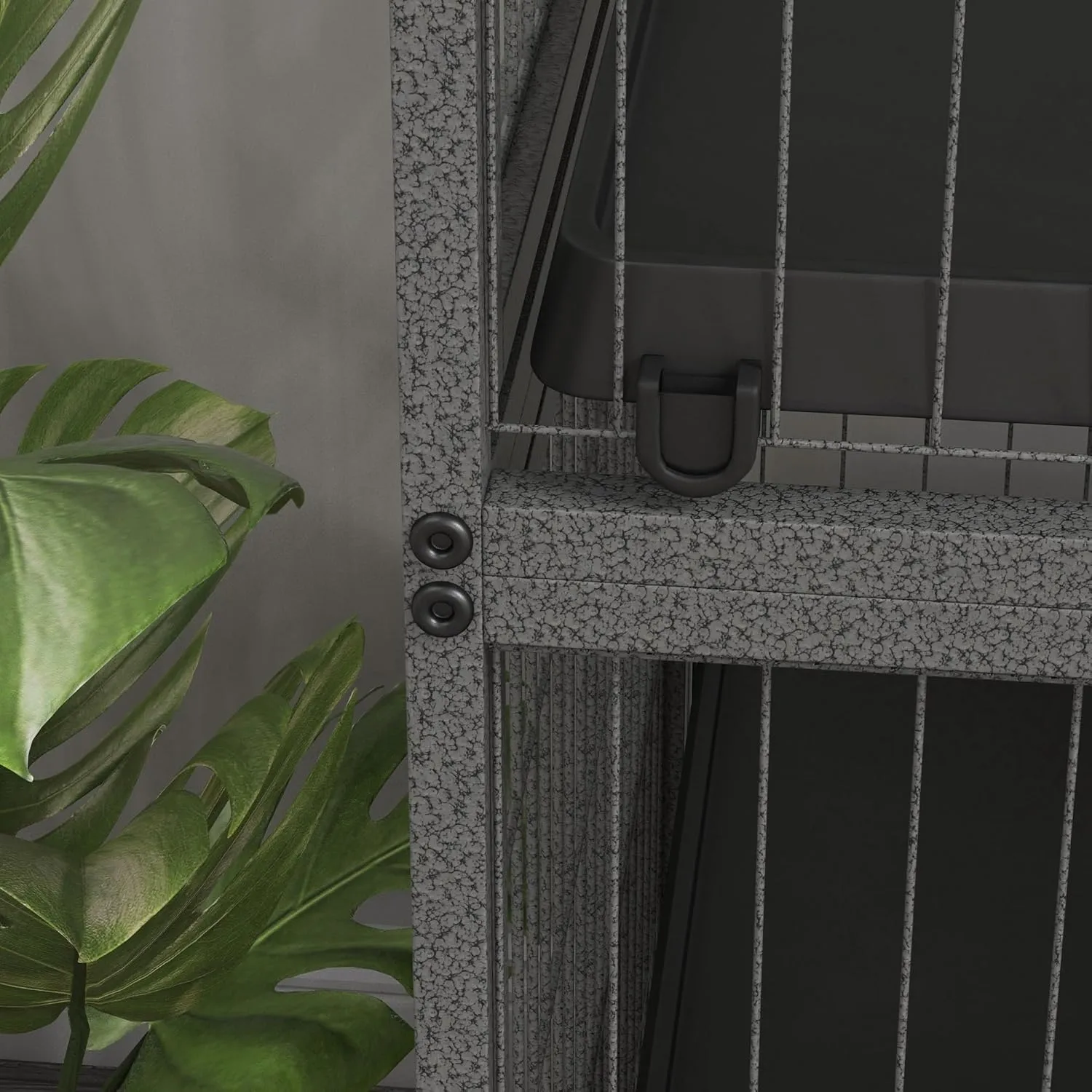 PawHut 50" 5-Tier Small Animal Cage, Ferret Cage, Large Chinchilla Cage with Hammock Accessory & Heavy-Duty Steel Wire, Small Animal Habitat with 6 Doors, Removable Tray, Silver