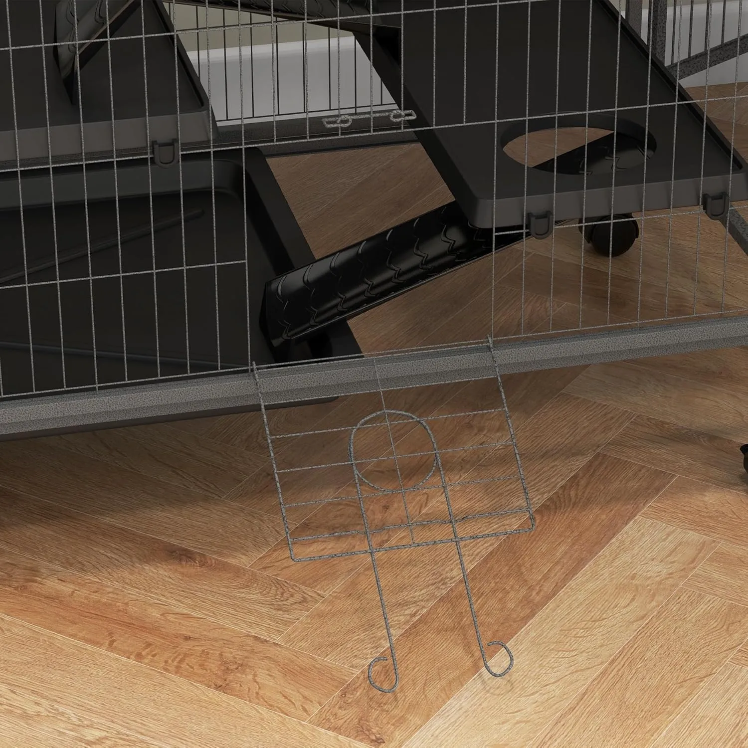 PawHut 50" 5-Tier Small Animal Cage, Ferret Cage, Large Chinchilla Cage with Hammock Accessory & Heavy-Duty Steel Wire, Small Animal Habitat with 6 Doors, Removable Tray, Silver