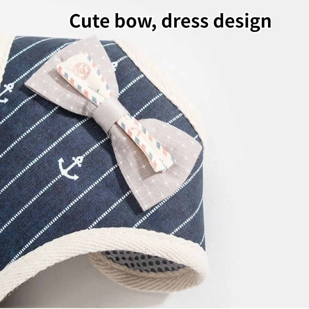 Pet Harness,Rabbit Harness and Leash Set, Cute Mesh Breathable Pet Vest Outdoor Camping Hiking Training, Bunny Jacket for Small Kitten, Puppy, Small Animal (Grey,M)