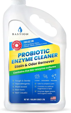 Probiotic Enzyme Cleaner - Professional Strength Solution -One Gallon- Natural Bio-Enzymatic Stain & Odor Remover - No Rinse Formula - Dye Free (Packaging May Vary)