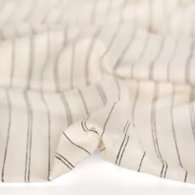 Remnant - 1.4m - Striped Hemp & Organic Cotton Chambray - Ivory/Black