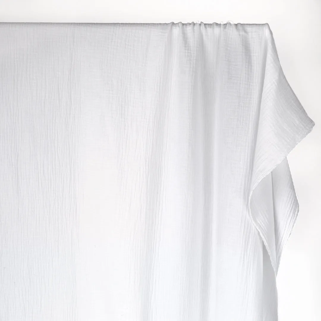 Remnant - 1m - Organic Cotton Double Gauze  - White