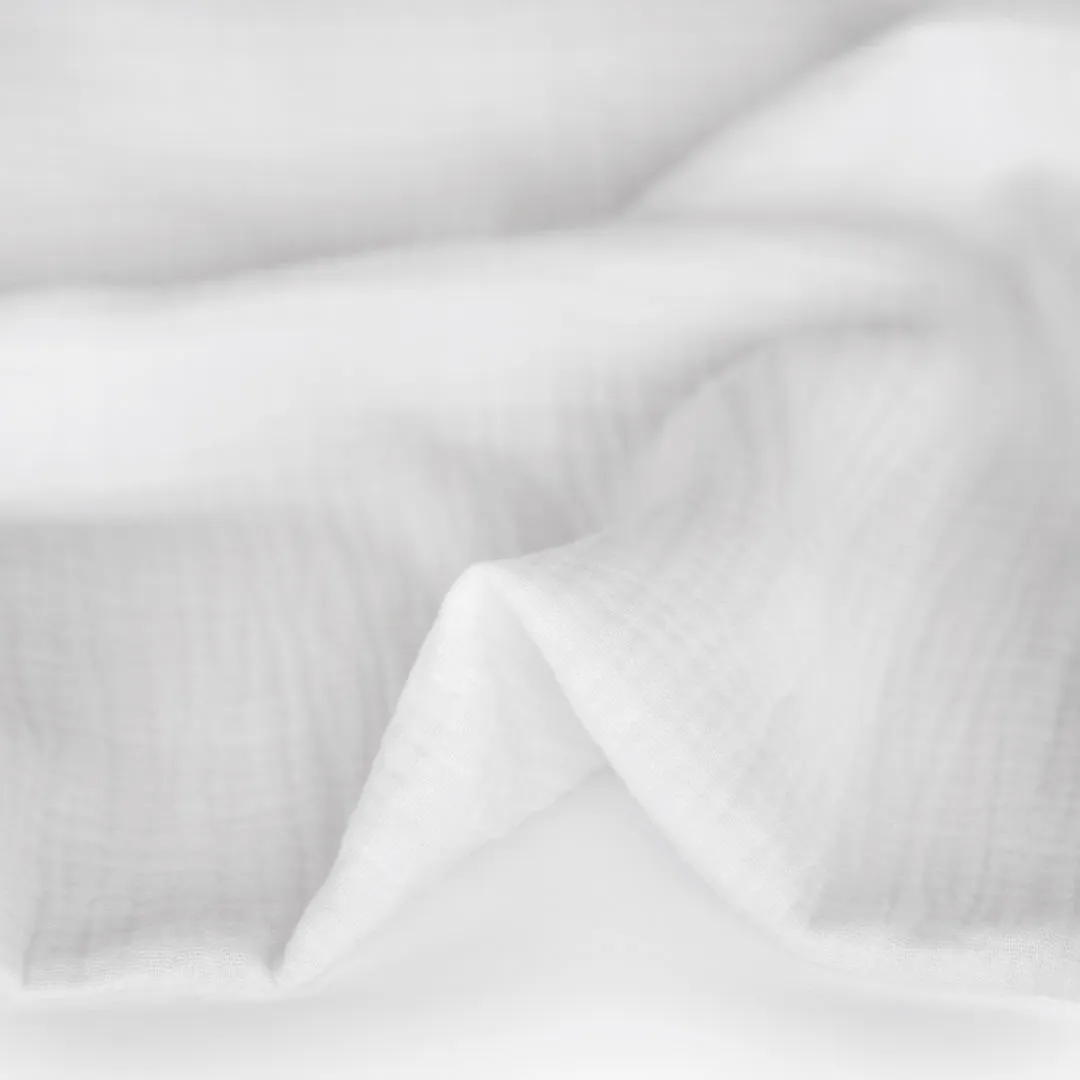 Remnant - 1m - Organic Cotton Double Gauze  - White