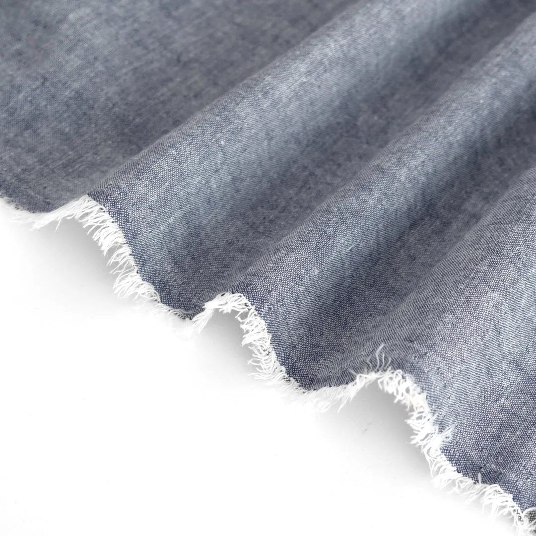 Remnant - 2.7m - Hemp & Organic Cotton Chambray - Navy