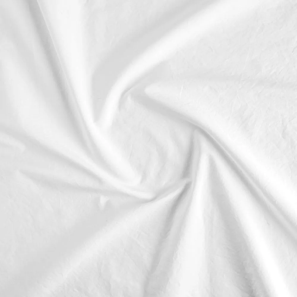 Remnant - 50cm - Washed Cotton Poplin - White *FLAWED*