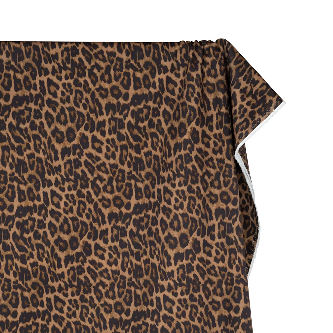 Remnant - 80cm - Cool Cat Printed Cotton Twill - Chocolate