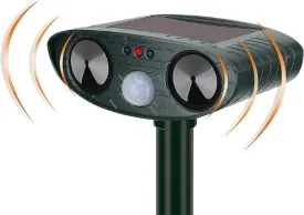 SEDLAV Ultrasonic Animal Repellent - Bat & Rat Repellent Indoor & Outdoor - Solar Powered Motion Activated Dual-Speaker Control - Cat Plant Deterrent