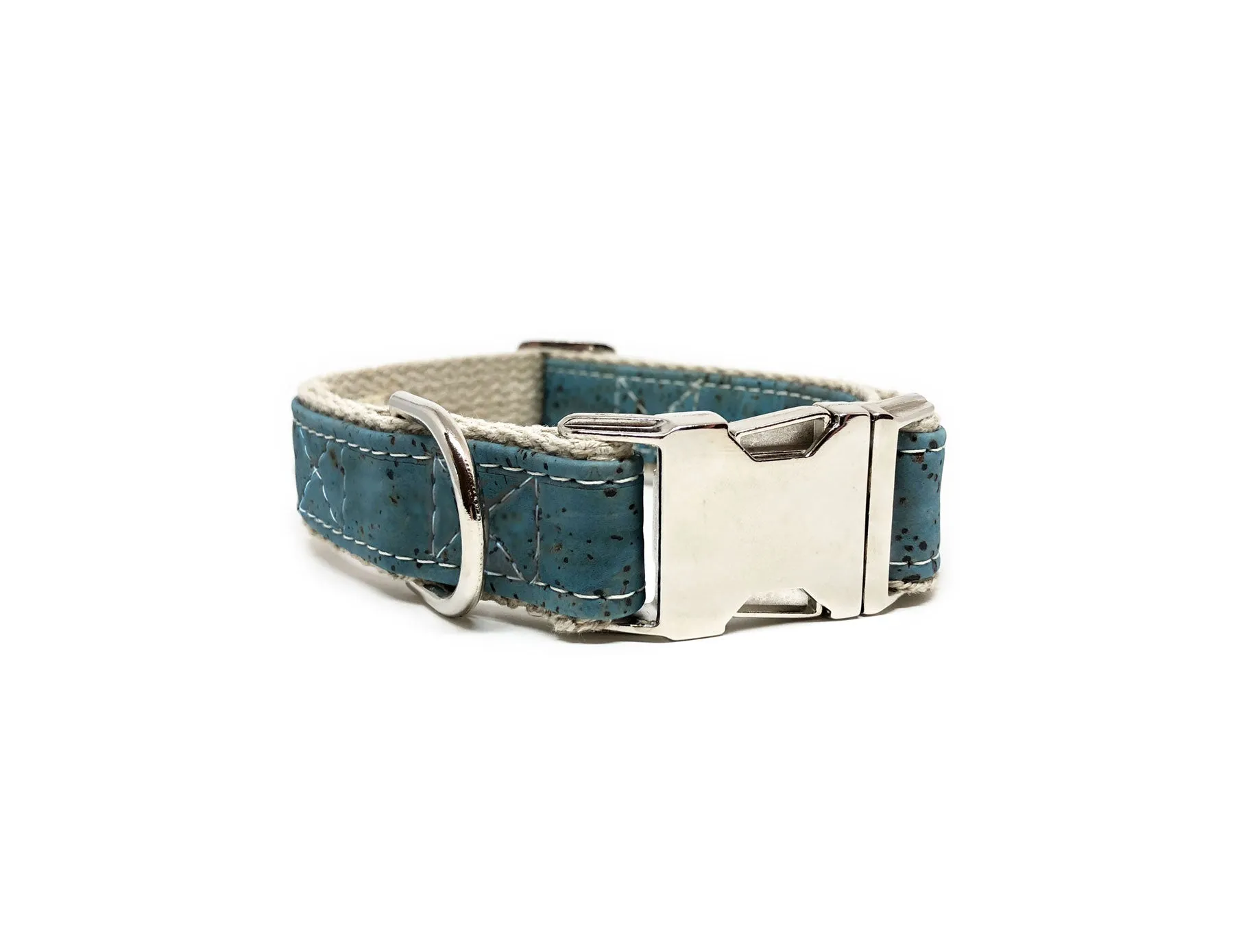 Signature Cork Dog Collar - Ocean Blue