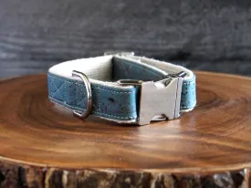 Signature Cork Dog Collar - Ocean Blue