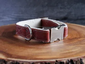 Signature Cork Dog Collar - Sangria Red