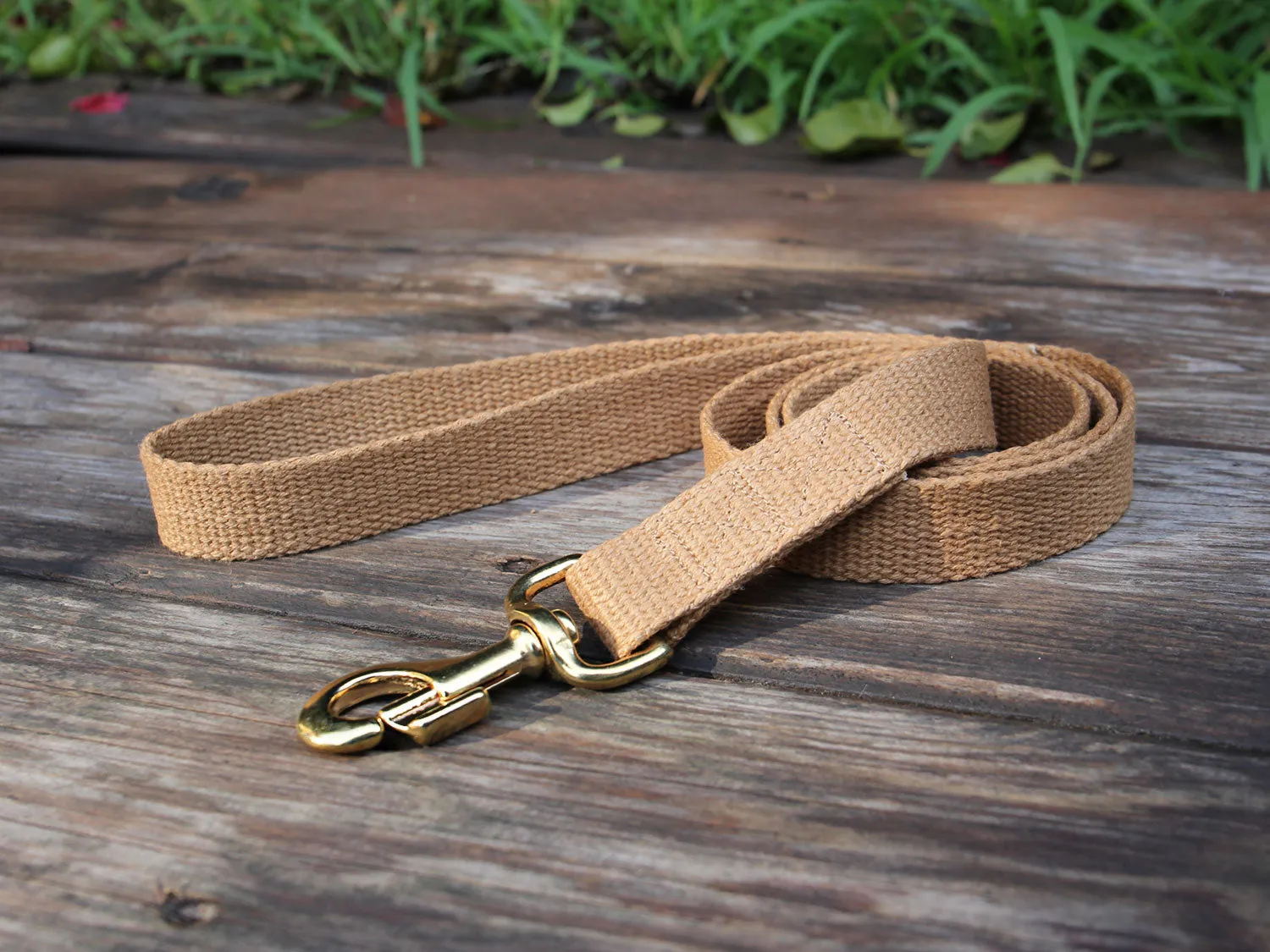 Tea-Stained Just Hemp Flat Dog Leash