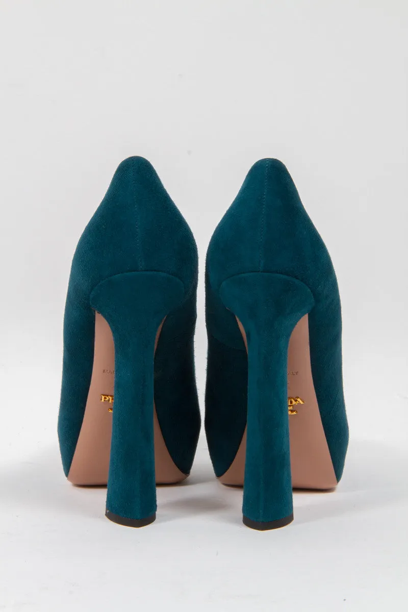 TEAL SUEDE PLATFORMS