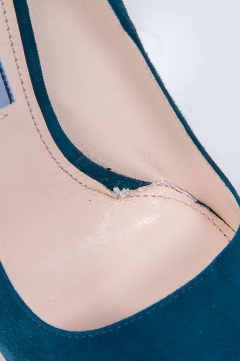 TEAL SUEDE PLATFORMS