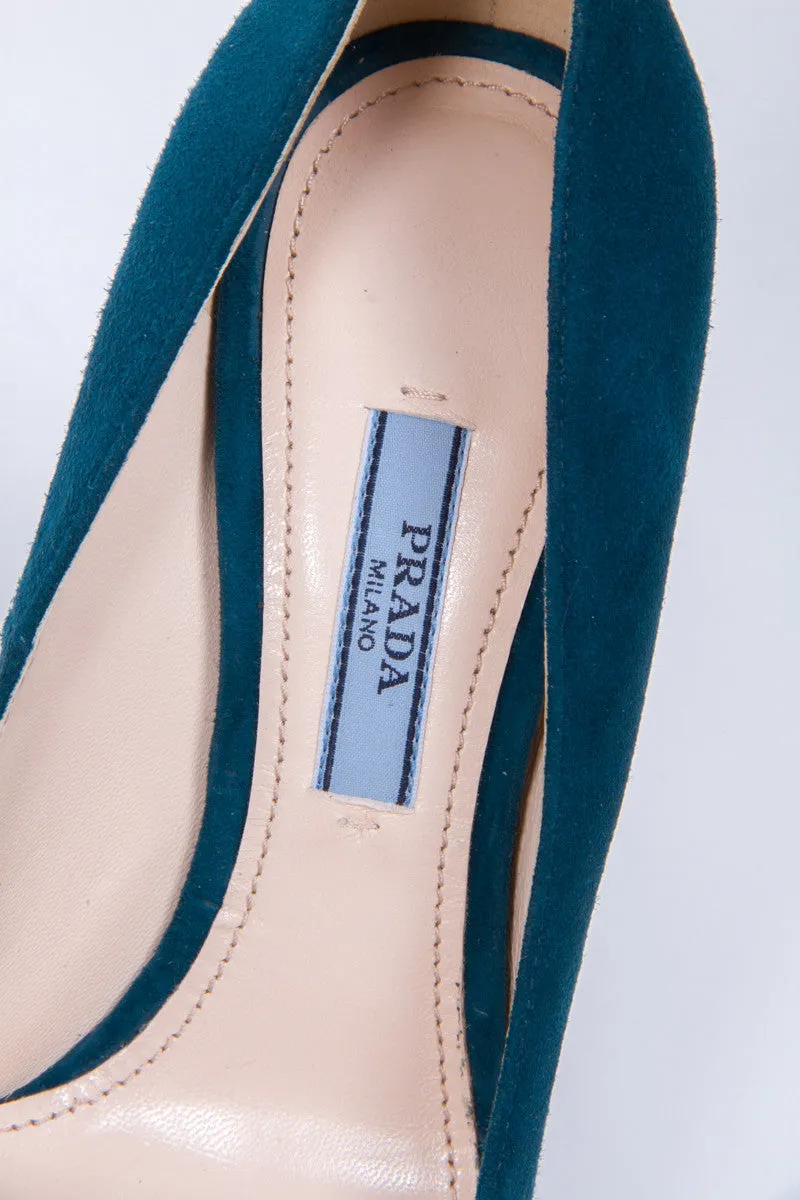 TEAL SUEDE PLATFORMS