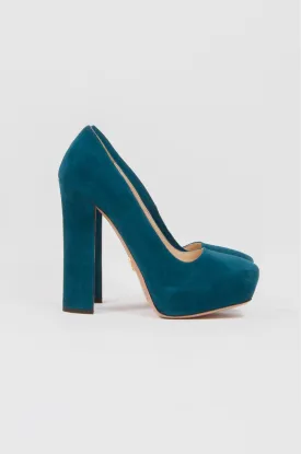 TEAL SUEDE PLATFORMS
