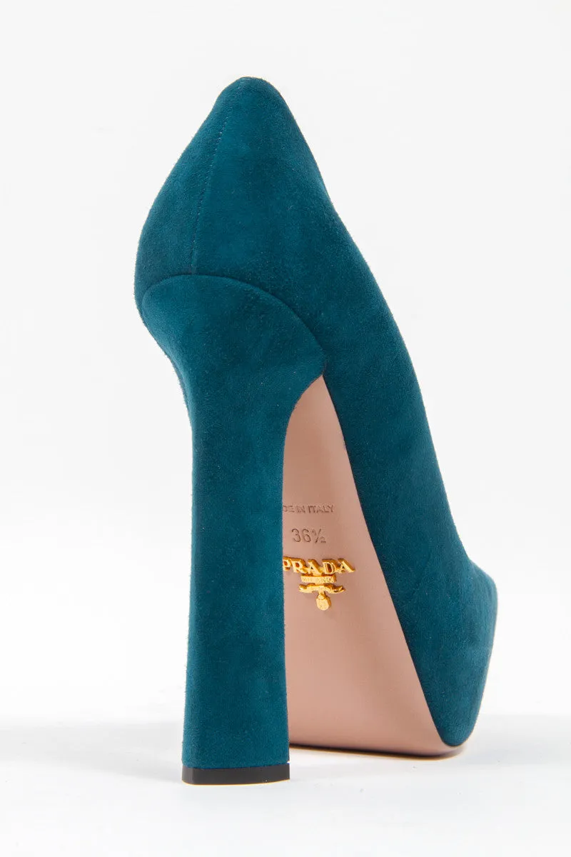 TEAL SUEDE PLATFORMS