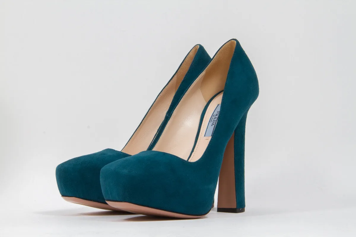 TEAL SUEDE PLATFORMS