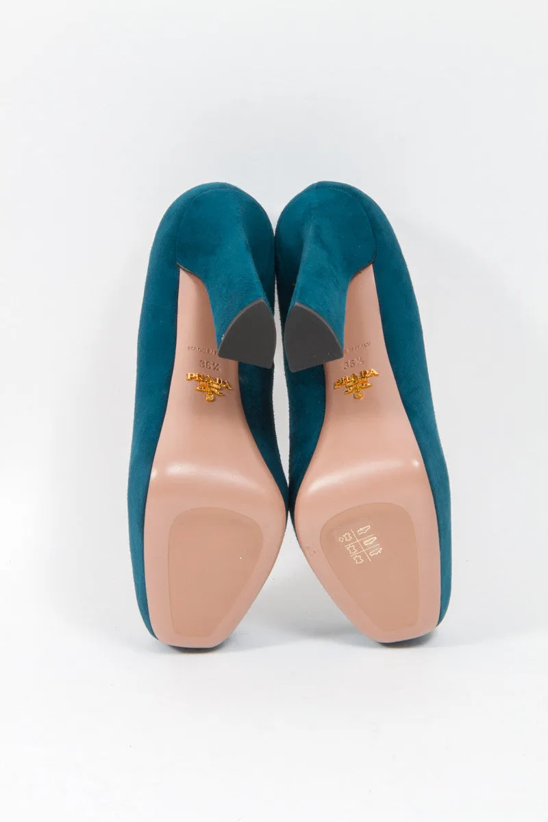 TEAL SUEDE PLATFORMS