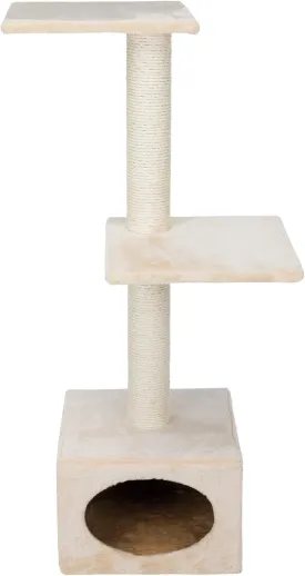 TRIXIE Badalona 43" Cat Tree, 3-Level Sisal Cat Scratcher, Plush Covered Cat Condo with, Removable Cushions, Cat Bed